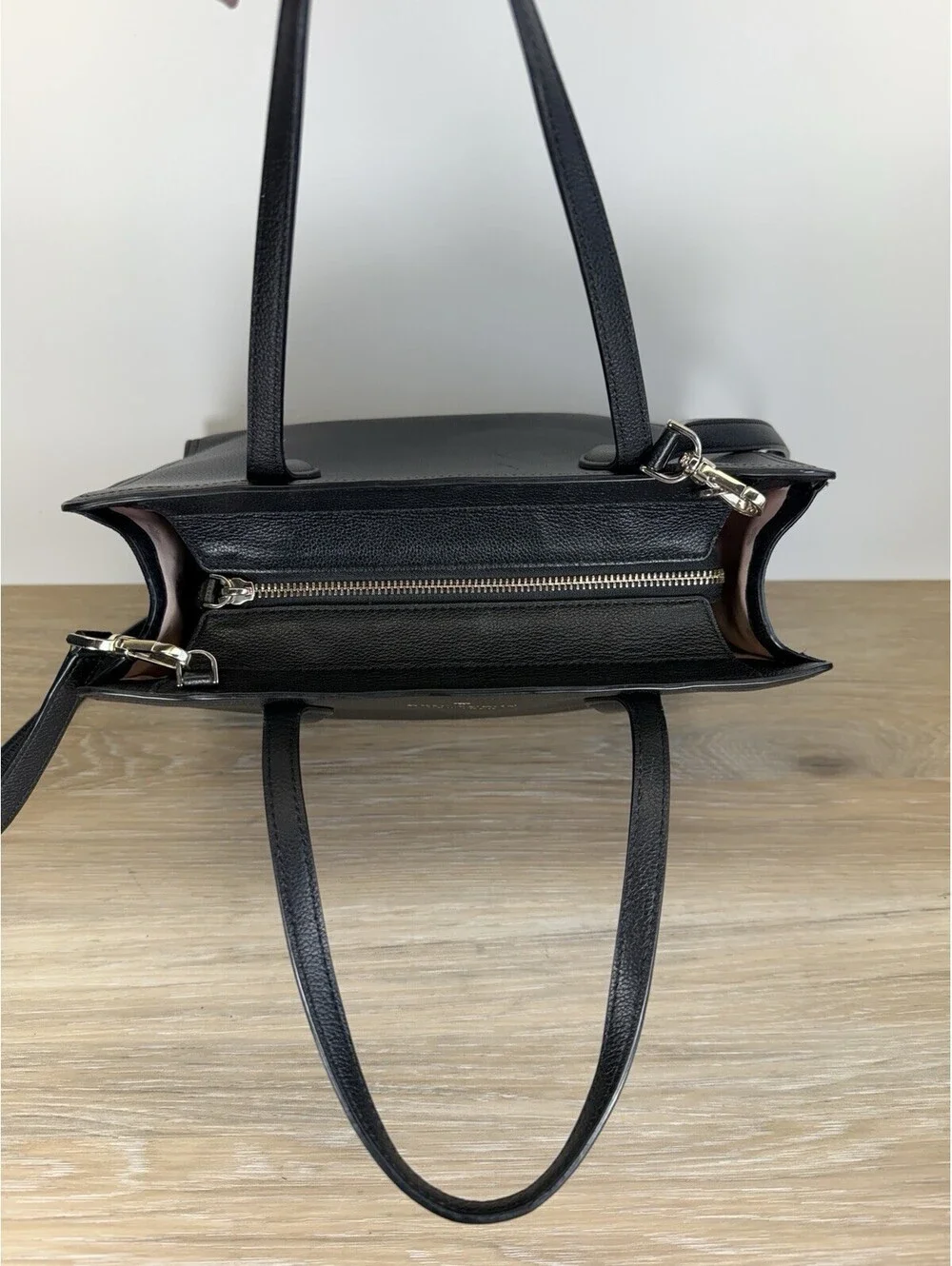Kate Spade New York Women Medium Black Pebbled Leather Rowe Top Zip Satchel Bag